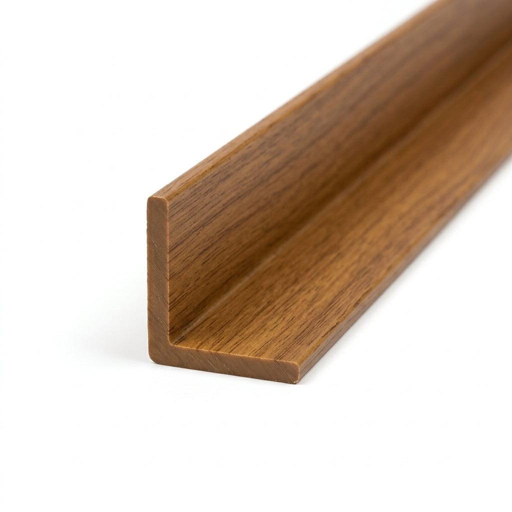 Teak 25mm PVC Plastic Angle - Pack of 12, 2.44m Each