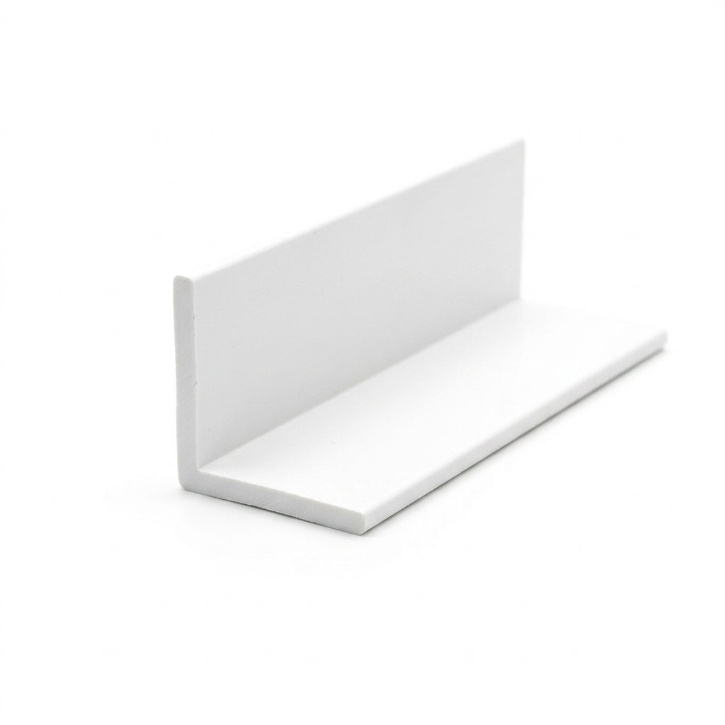 White 25mm PVC Plastic Angle - Pack of 10, 1m Lengths