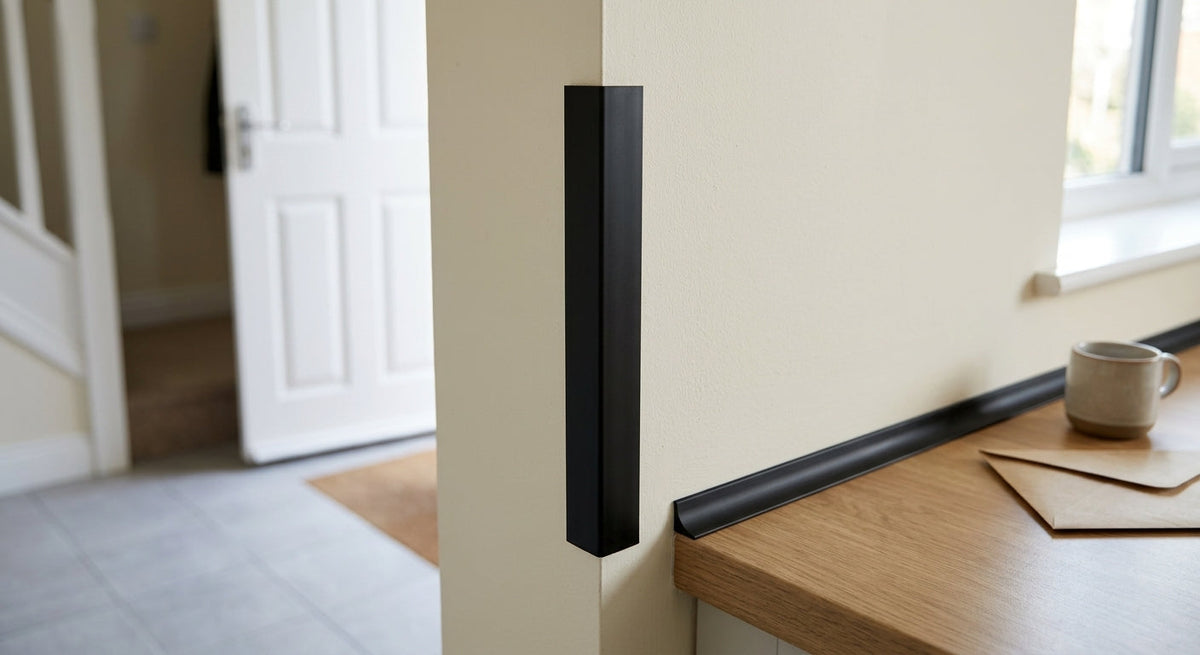 Black 19mm PVC Plastic Angle - Pack of 10, 1m Each
