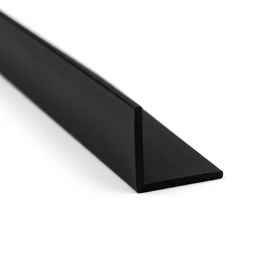 Black 19mm PVC Plastic Angle - Pack of 12, 2.44m Each