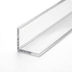 Clear PVC Plastic Angle 19mm - Pack of 12, 2.44m Each