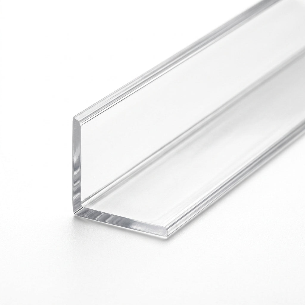 Clear PVC Plastic Angle 19mm - Pack of 12, 2.44m Each