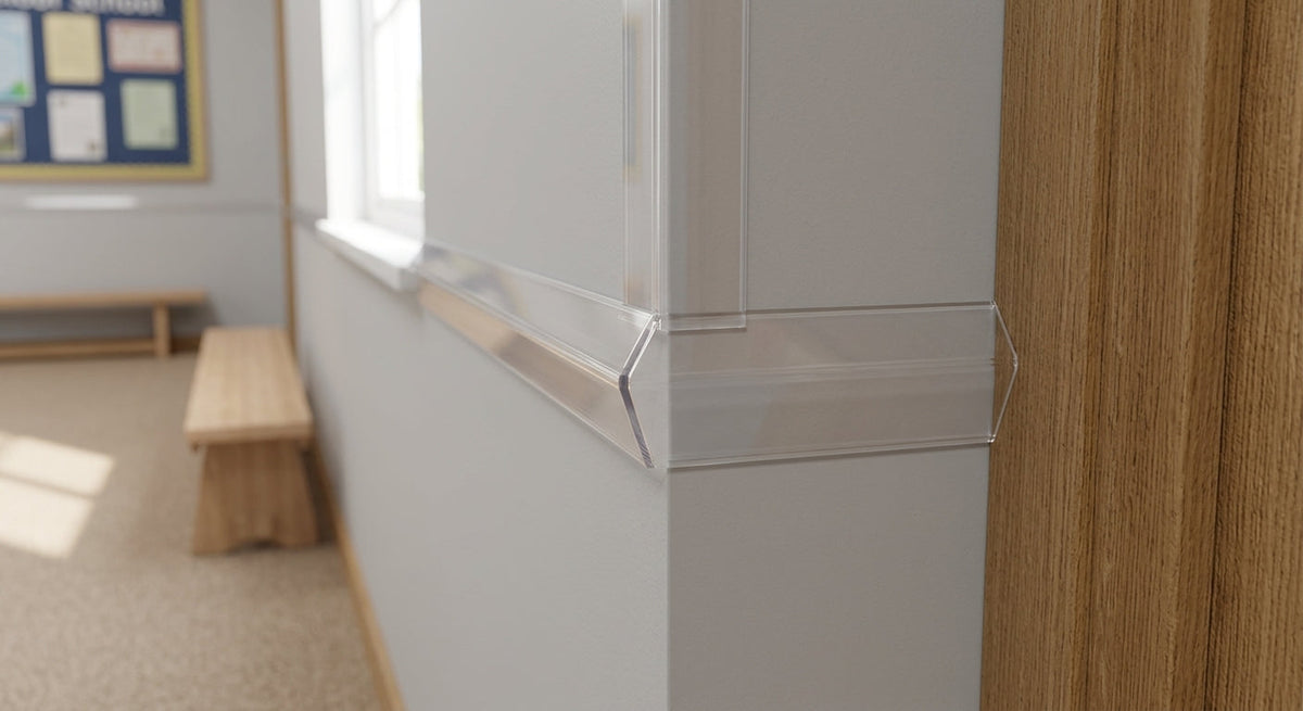 Clear PVC Plastic Angle 19mm - Pack of 12, 2.44m Each
