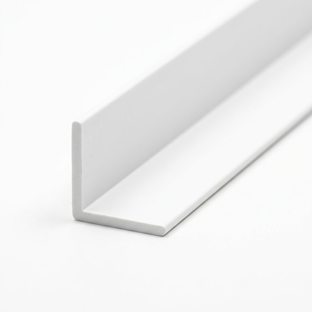 White 19mm PVC Plastic Angle - Pack of 10, 1m Each