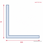 White 19mm PVC Plastic Angle - Pack of 10, 1m Each