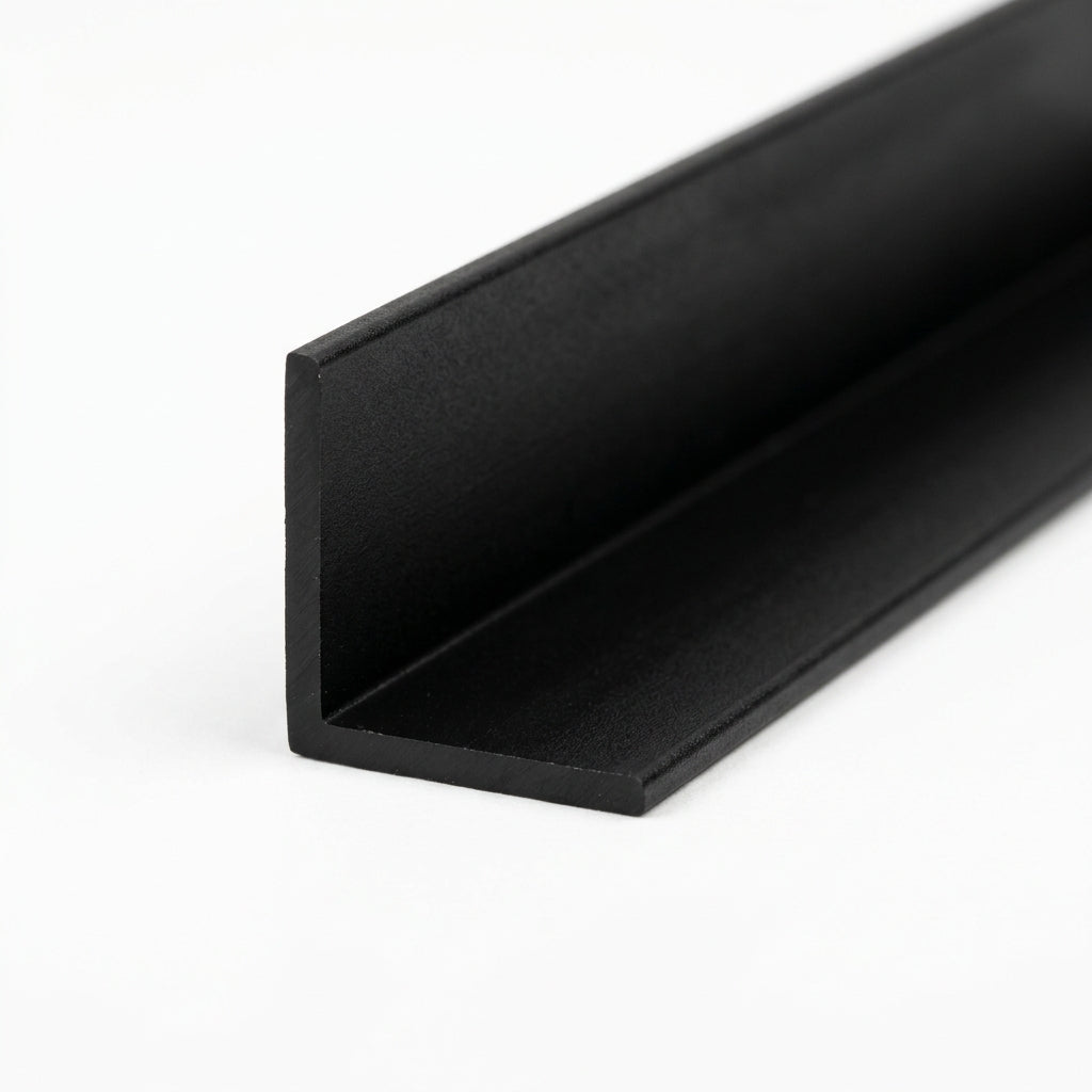 Black 16mm Equal Plastic Angle - Pack of 10, 1m Each