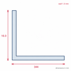 16mm Light Grey Plastic Angle - 12 x 2.44m Lengths