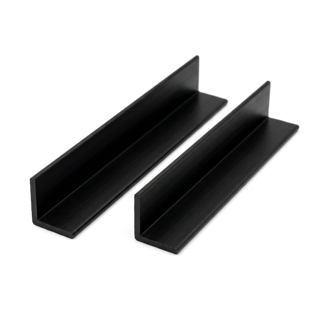 Black 12.5mm PVC Plastic Angle - Pack of 10, 3m Lengths