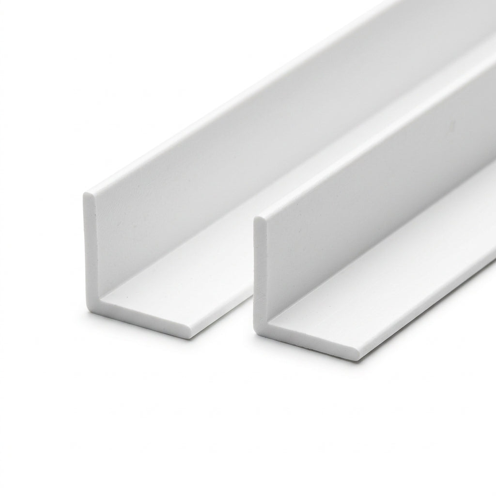 White 12.5mm PVC Plastic Angle - Pack of 10, 3m Each