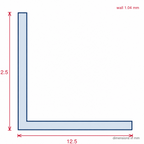 White 12.5mm PVC Plastic Angle - Pack of 10, 3m Each