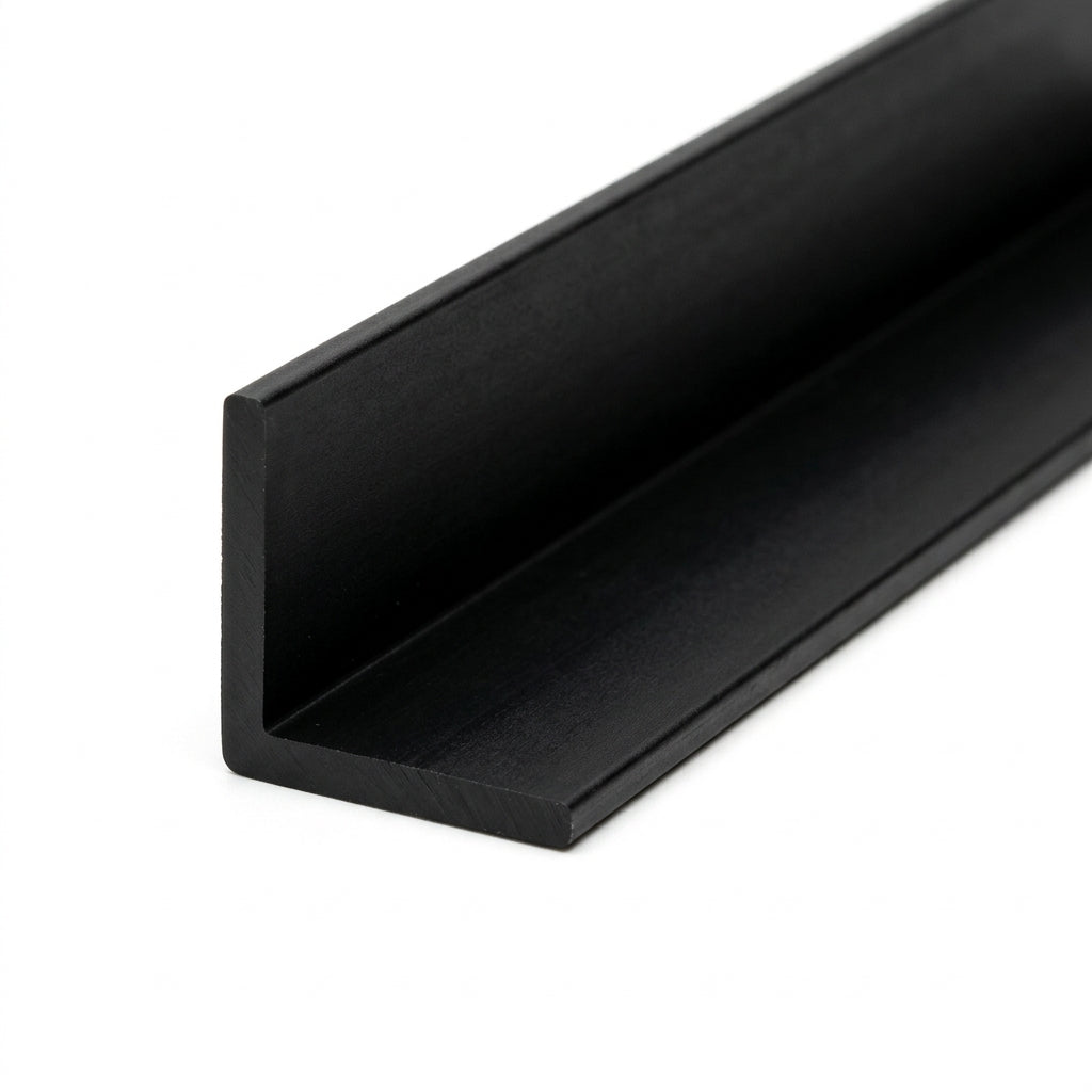 Black PVC Angle Trim - 6mm x 12 x 2.44m Lengths for Corner Protection