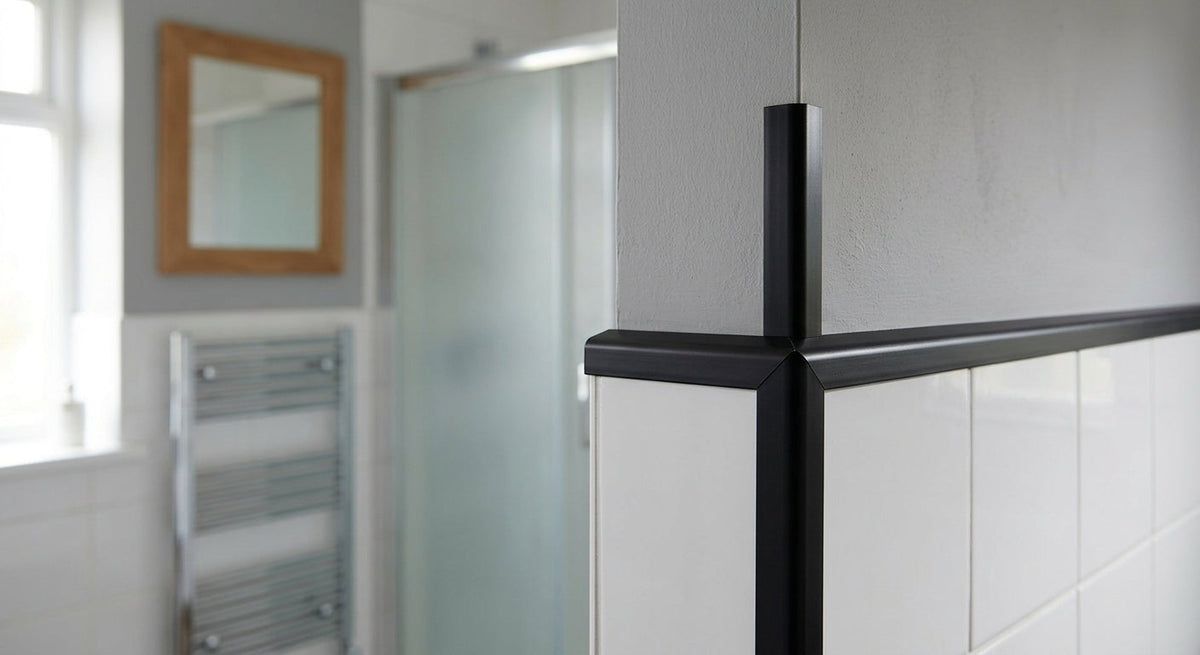 Black PVC Angle Trim - 6mm x 12 x 2.44m Lengths for Corner Protection