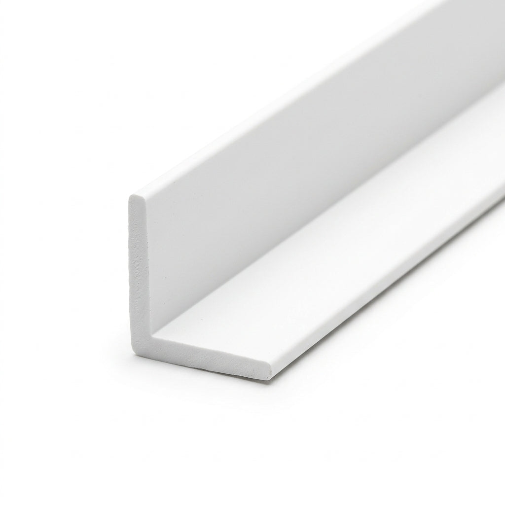 White PVC Corner Trim - 6mm x 12 x 2.44m Lengths
