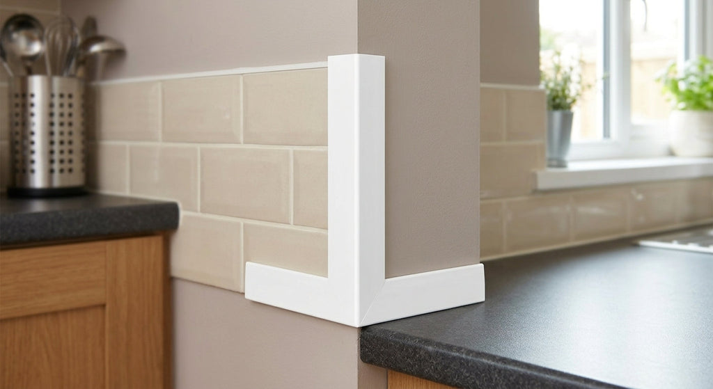 White PVC Corner Trim - 6mm x 12 x 2.44m Lengths