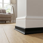 Black Plastic Scotia Moulding - 25mm, Pack of 12, 2.44m Each