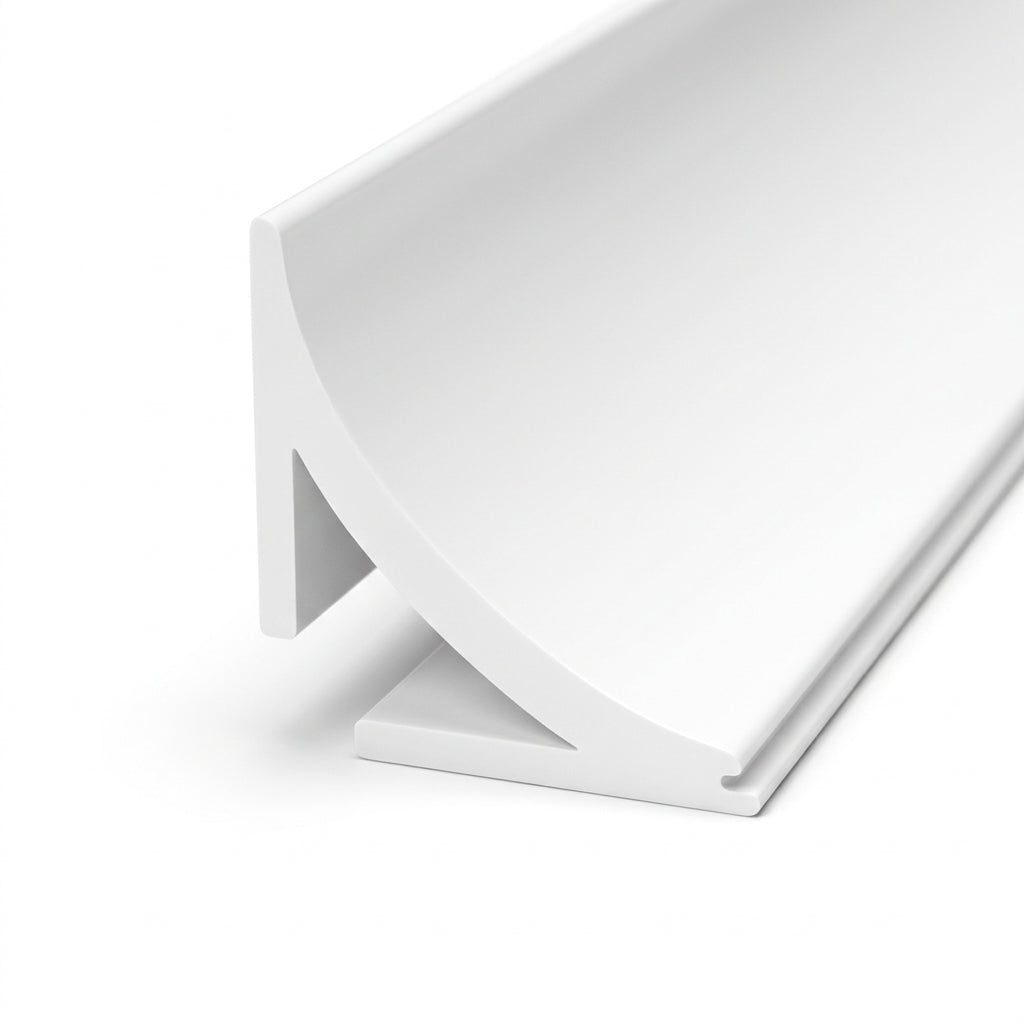 Plastic Scotia Moulding White 12.5mm - Pack of 12, 2.44m Each