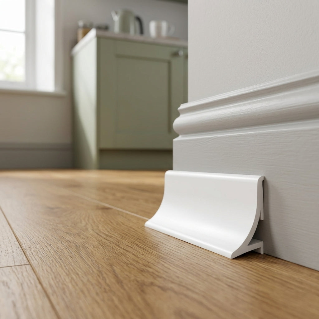 Plastic Scotia Moulding White 12.5mm - Pack of 12, 2.44m Each