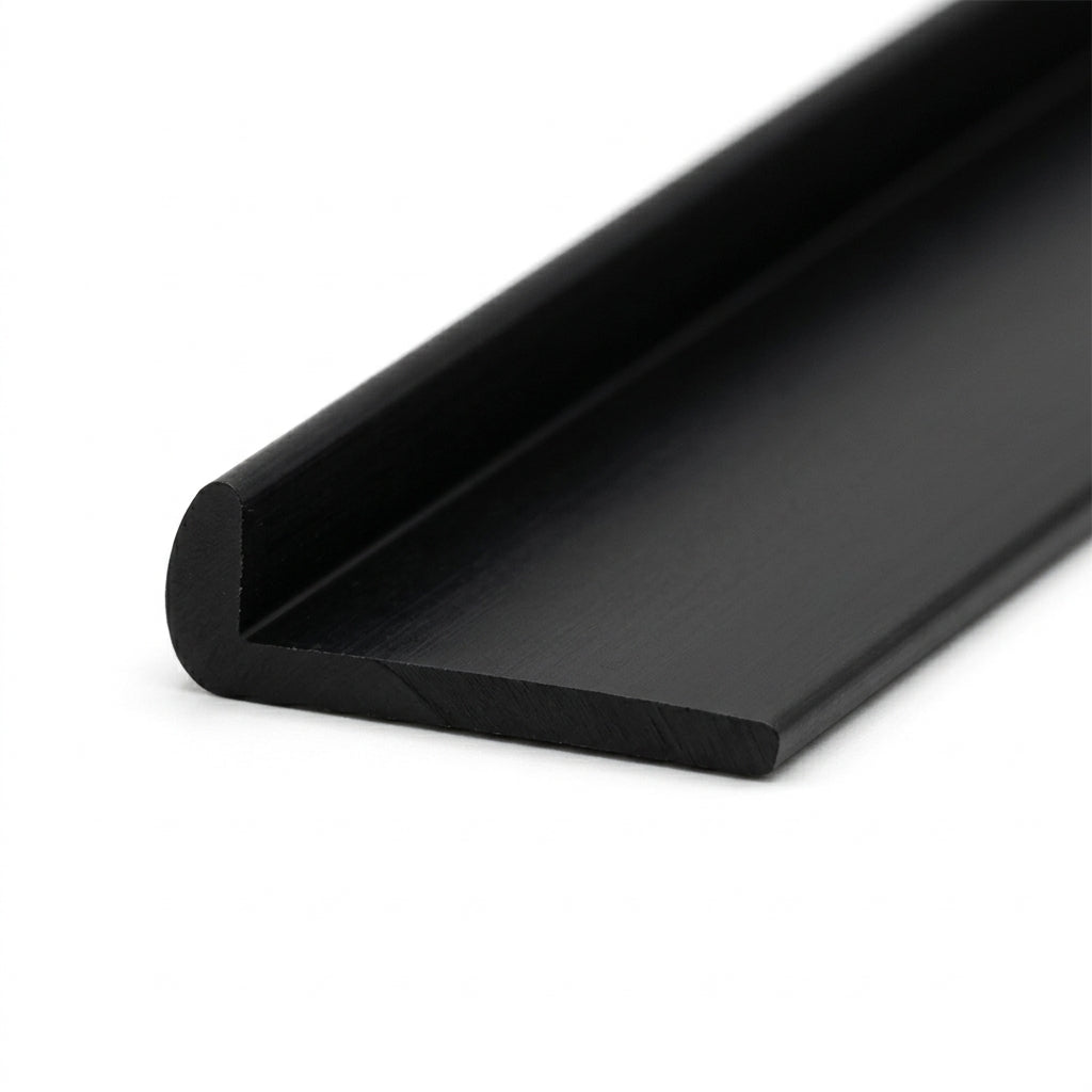 Lipped Edging Strip Black - 19mm, Pack of 12, 2.44m Each