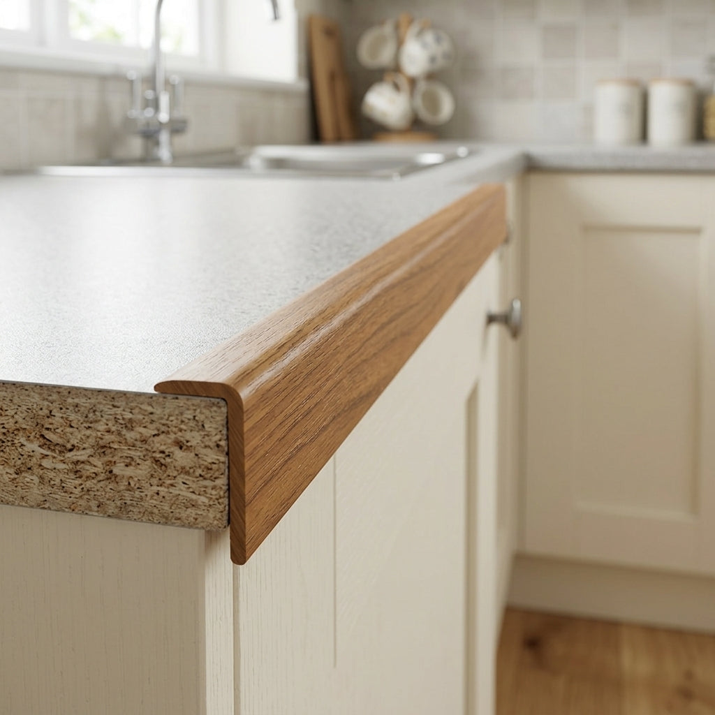 Lipped Edging Strip 19mm Teak - Pack of 12, 2.44m Each