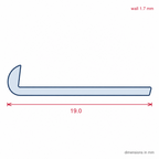 White Lipped Edging Strip - 19mm x 12 x 2.44m Lengths