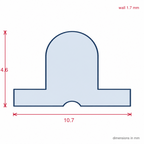 Plastic T Track Black - 12 x 2.44m Lengths