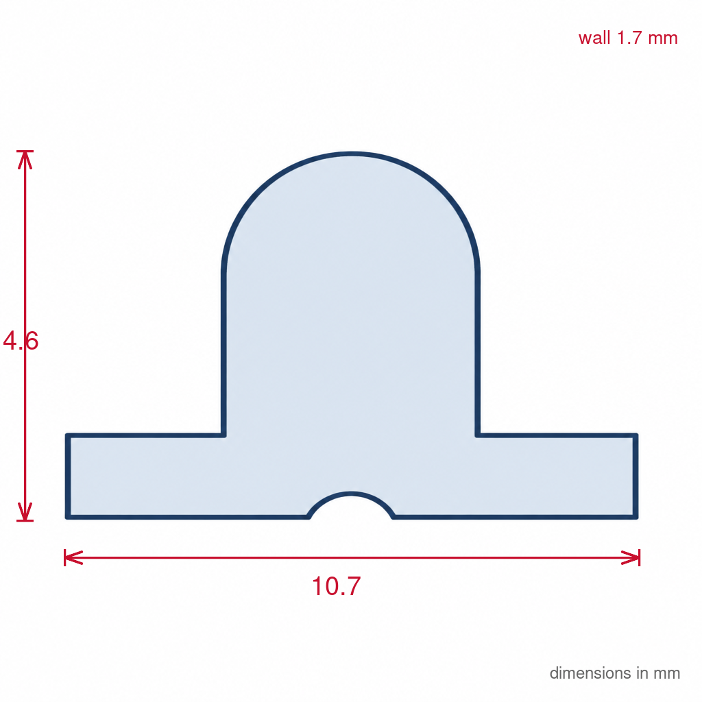 Plastic T Track Black - 12 x 2.44m Lengths