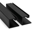 3mm Plastic J Section Black - Pack of 12, 2.54m Each