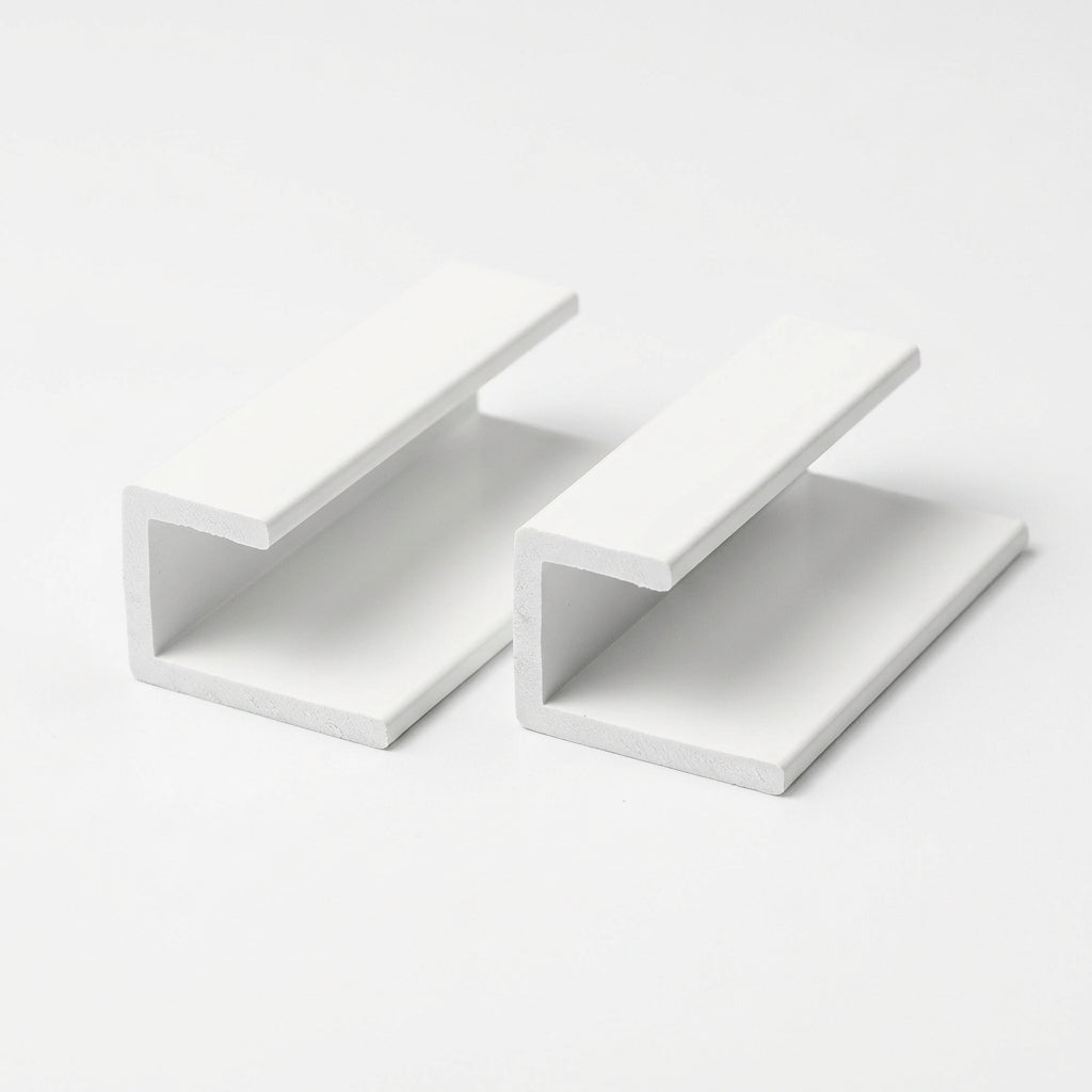 3mm Plastic J Section White - Pack of 12, 2.54m Each
