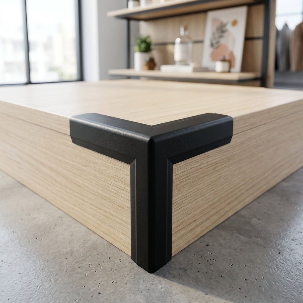 3mm External Plastic Corner Black - Pack of 12, 2.54m Each