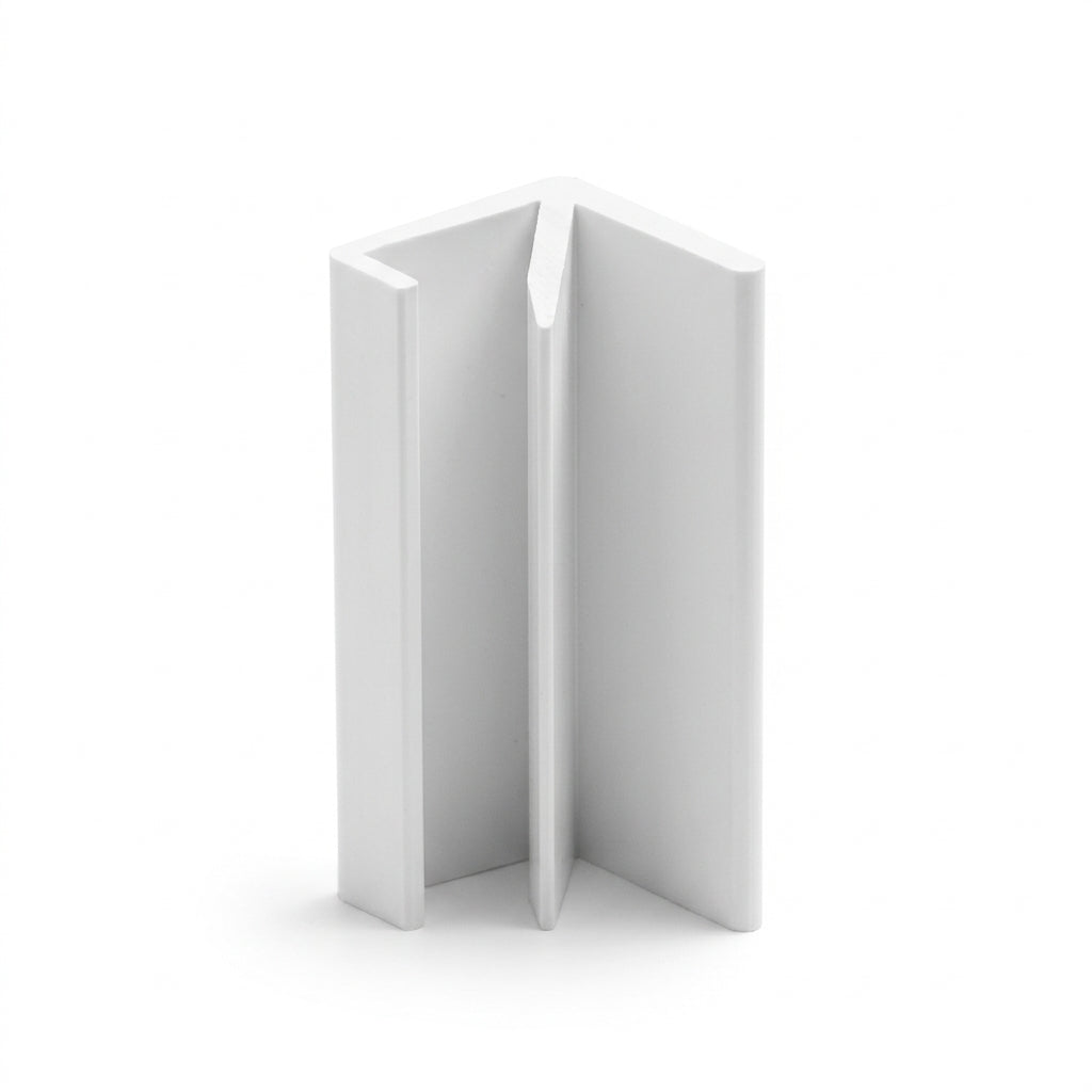 3mm External Plastic Corner White - Pack of 12, 2.54m Each