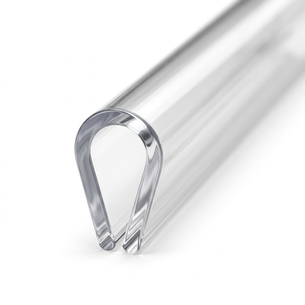 Clear Round Edging Binder Bars - 4mm Thick, Pack of 12, 2.44m Each