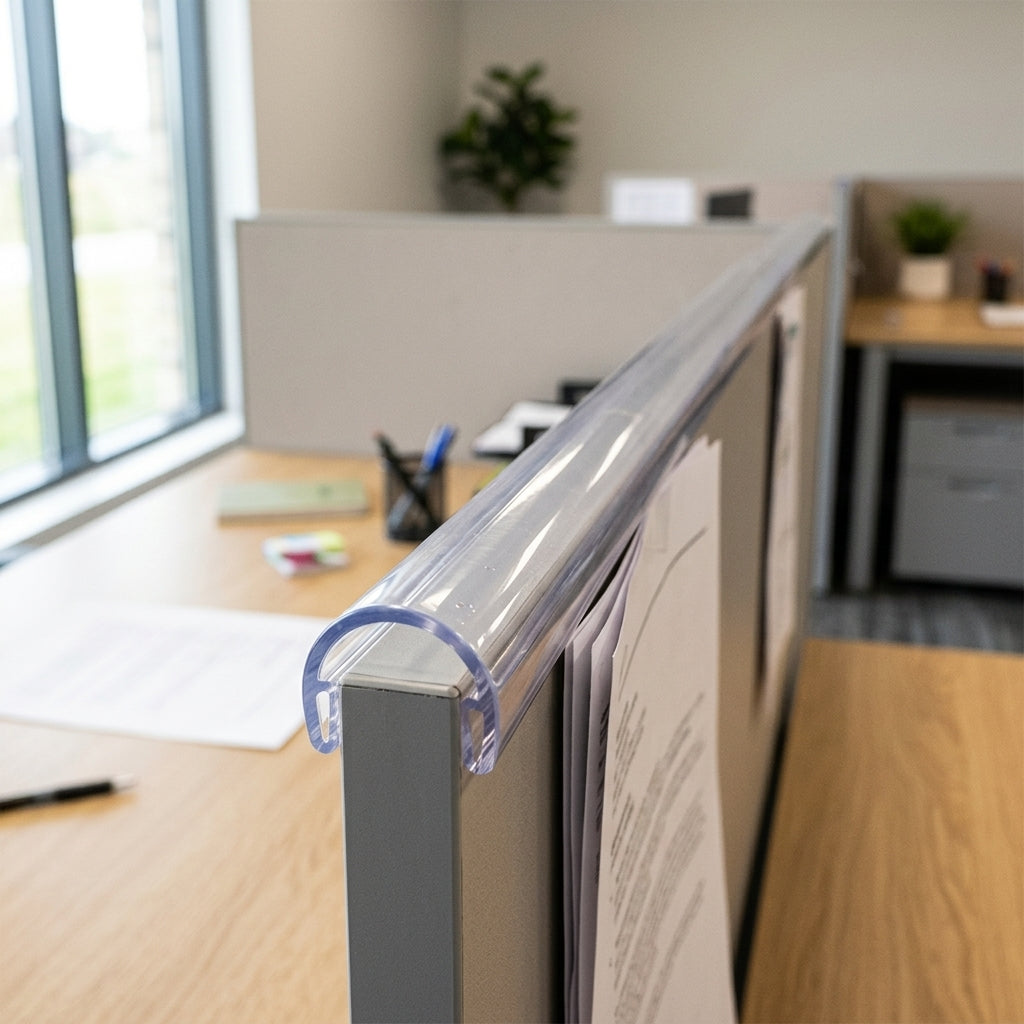 Clear Round Edging Binder Bars - 4mm Thick, Pack of 12, 2.44m Each