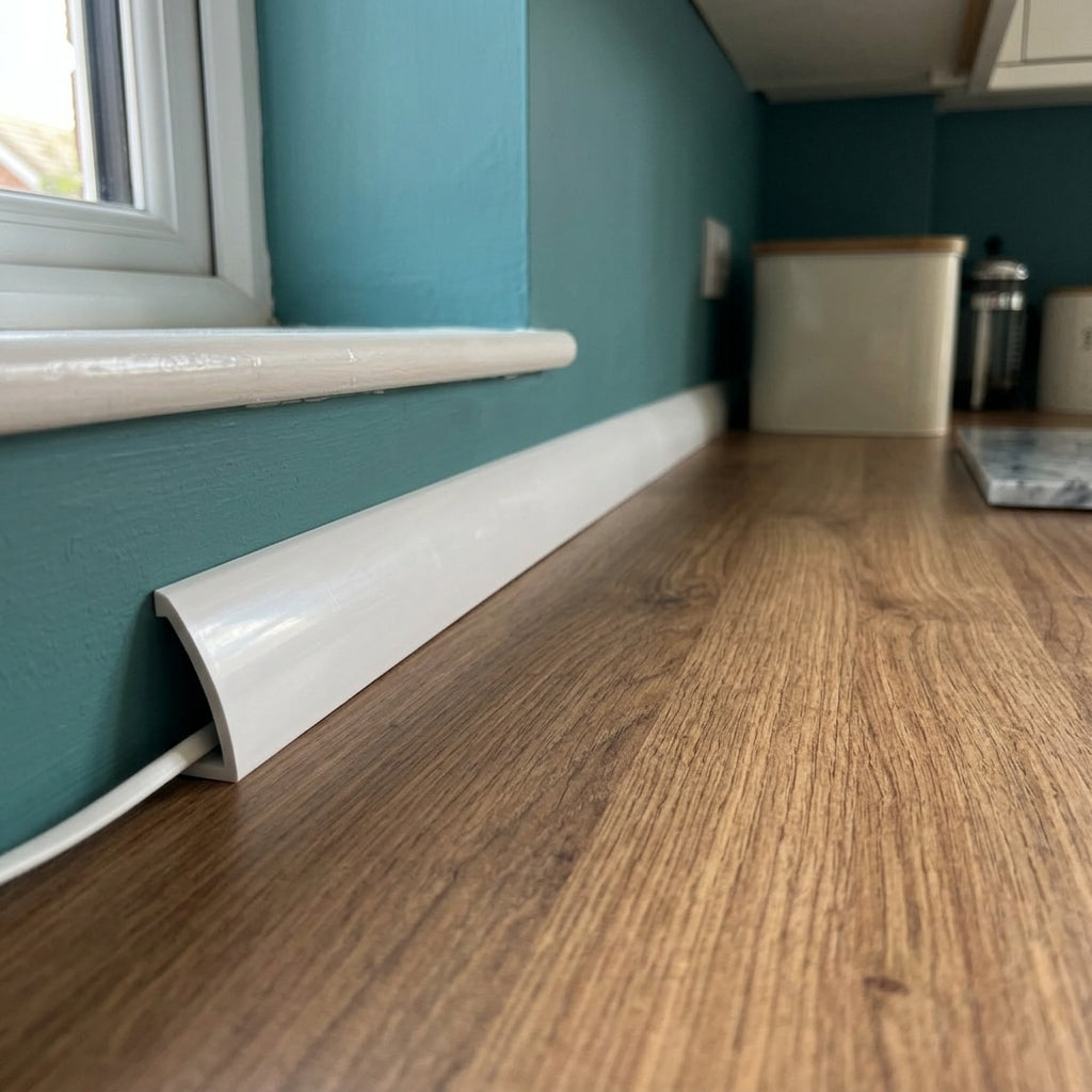 Plastic Decorative Quadrant Moulding White 12.5mm - 12 x 2.44m Lengths