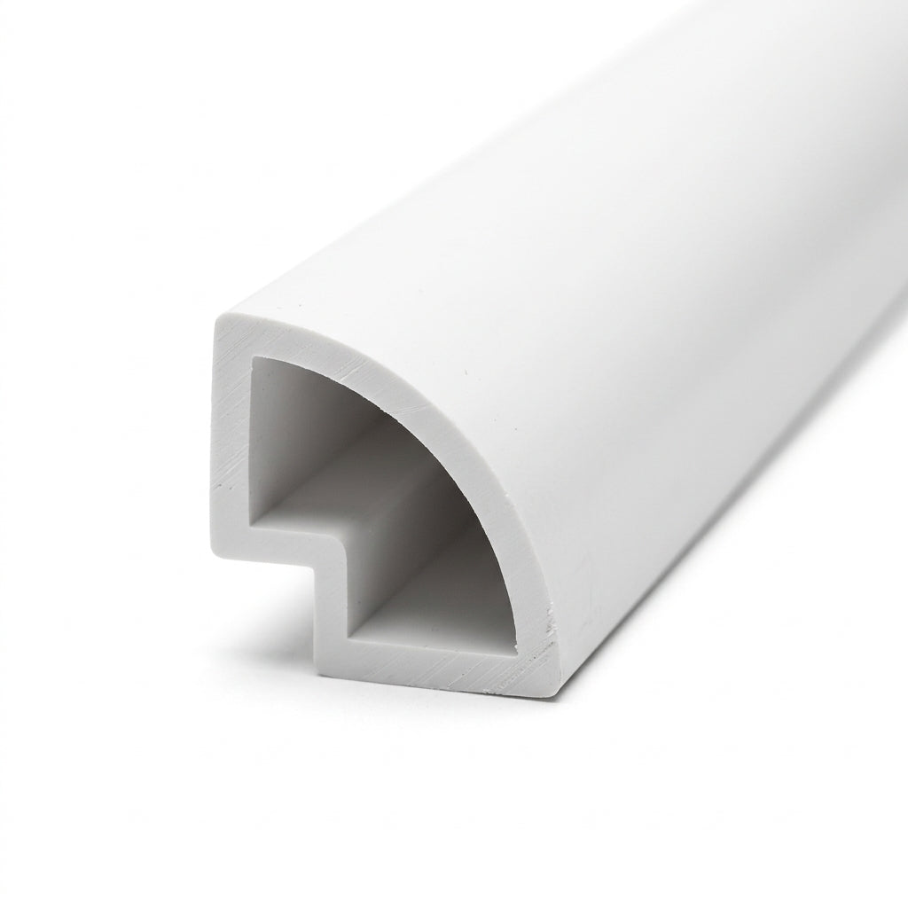White Plastic Quadrant Moulding - 19mm x 12 x 2.44m Lengths