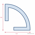 White Plastic Quadrant Moulding - 19mm x 12 x 2.44m Lengths