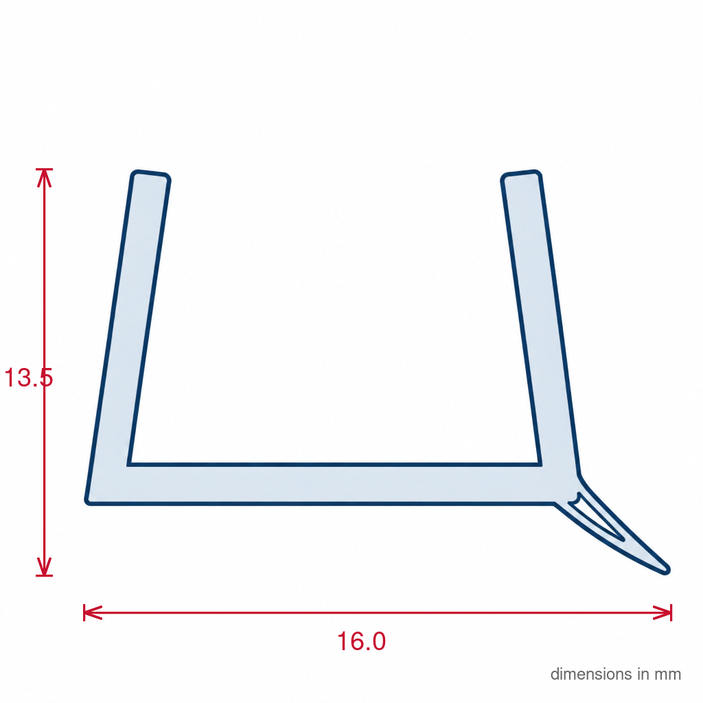 16mm Clear Plinth Seal - Pack of 5, 3m Each