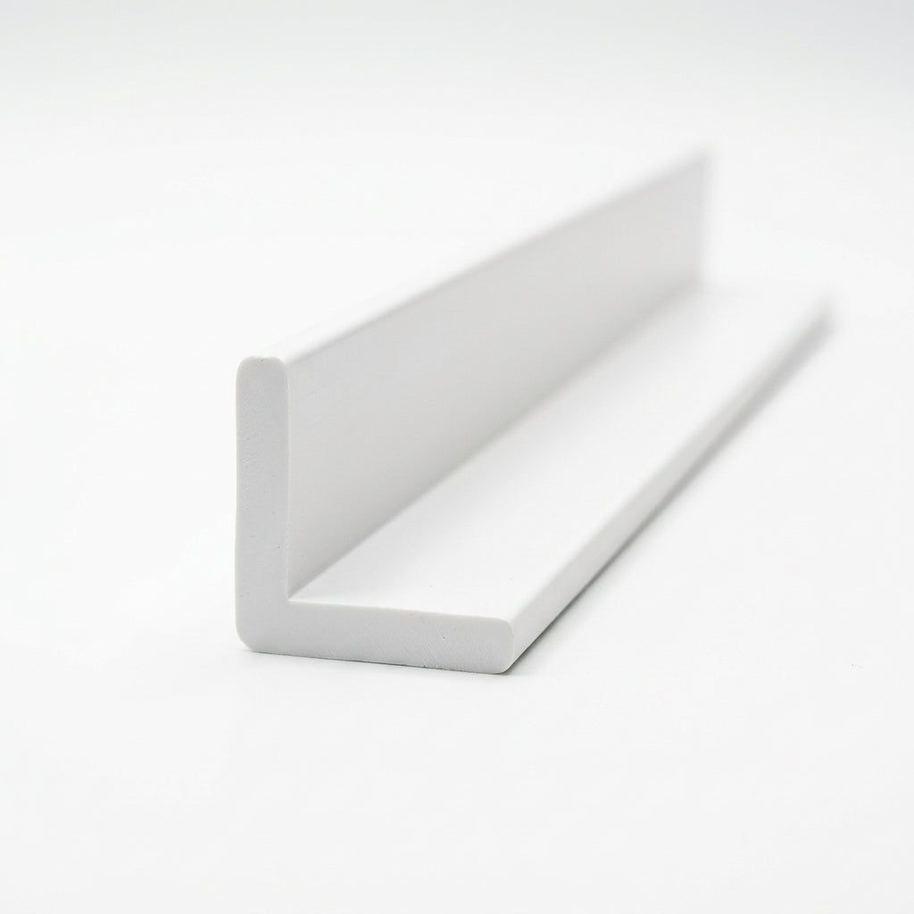 White PVC Angle Profile - 12.5mm x 10 x 3m Lengths for Corner Protection