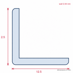 White PVC Angle Profile - 12.5mm x 10 x 3m Lengths for Corner Protection