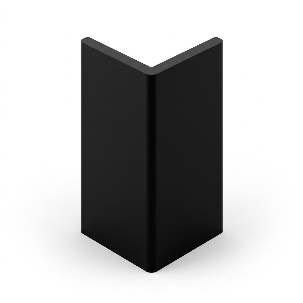 Black PVC Angle 25mm - Pack of 10, 3m Each for Heavy Duty Use