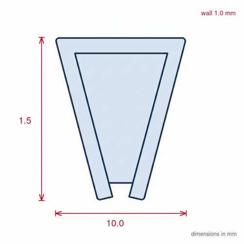 10mm Plastic Flat Binder Bar White - 12 x 2.44m Lengths