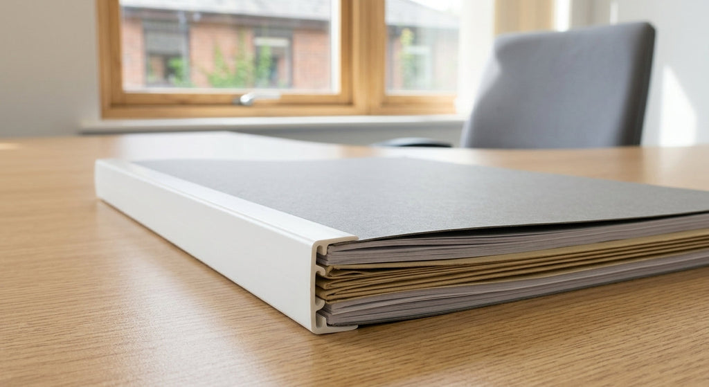 10mm Plastic Flat Binder Bar White - 12 x 2.44m Lengths