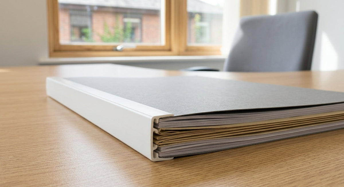 10mm Plastic Flat Binder Bar White - 12 x 2.44m Lengths
