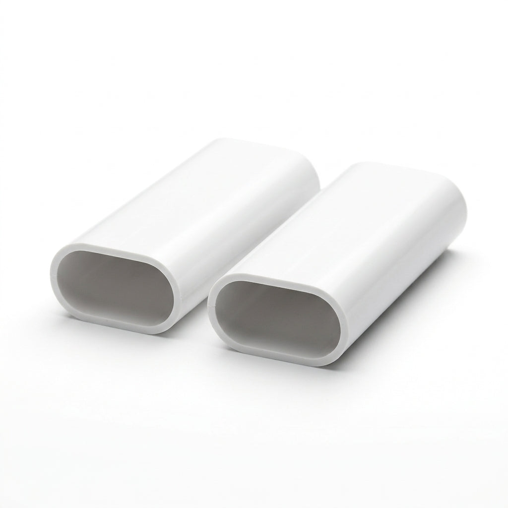 Oval PVC Conduit White - Pack of 12, 25mm x 2.44m Lengths