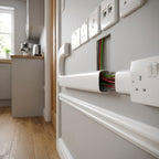 Oval PVC Conduit White - Pack of 12, 25mm x 2.44m Lengths