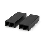 Black 6mm Rigid PVC Sliding Track - Double Track T Centre Leg - 12 x 2.44m Lengths