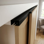 Black 6mm Rigid PVC Sliding Track - Double Track T Centre Leg - 12 x 2.44m Lengths