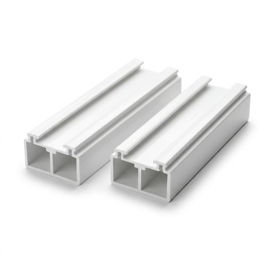 White 6mm Plastic Double Track Top Rail - 12 x 2.44m Lengths