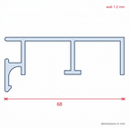 White 6mm Plastic Double Track Top Rail - 12 x 2.44m Lengths