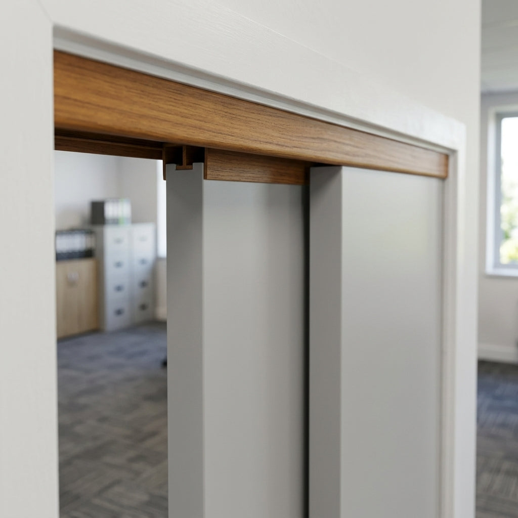 Rigid PVC Sliding Track Teak - Pack of 6, 19mm x 2.44m Lengths