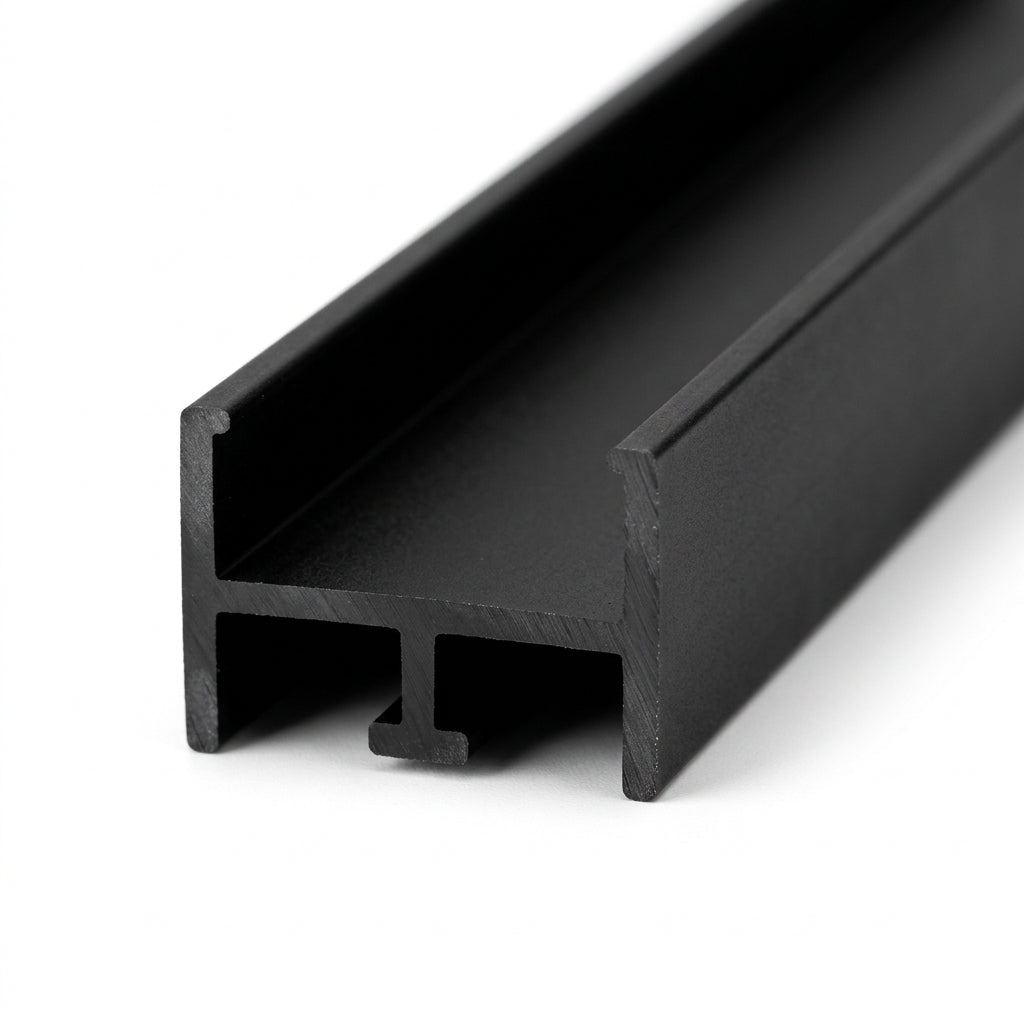 Black Rigid PVC Sliding Track - 19mm Wide, 6 x 2.44m Lengths